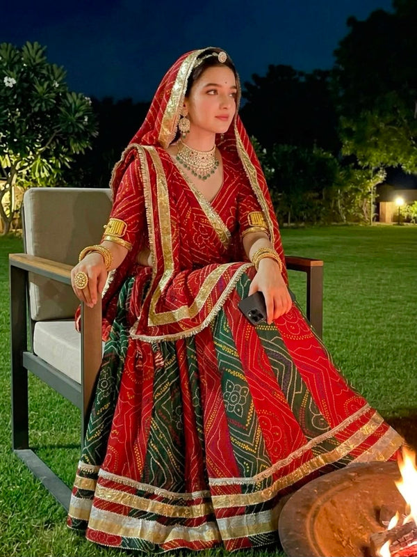 Rajputana Bandhej Lehenga