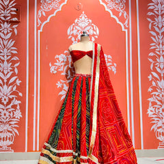 Rajputana Bandhej Lehenga