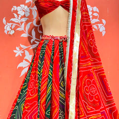 Rajputana Bandhej Lehenga
