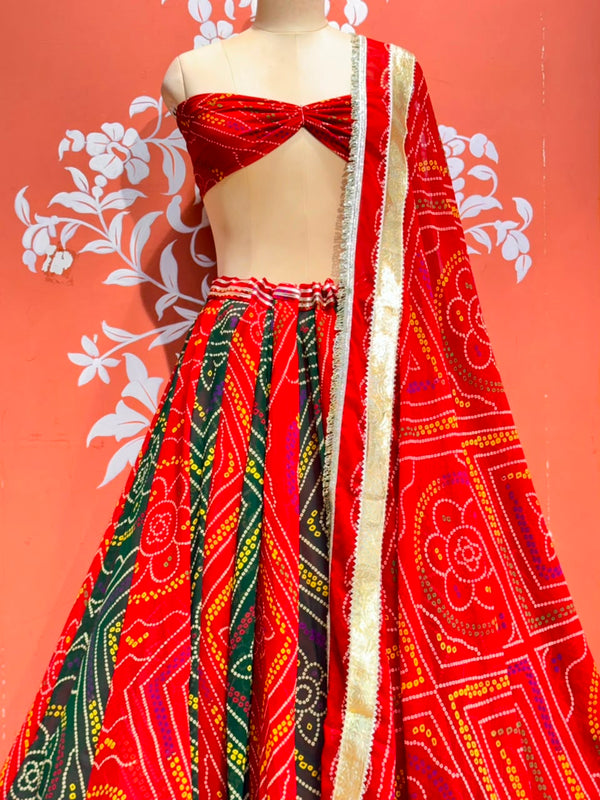 Rajputana Bandhej Lehenga