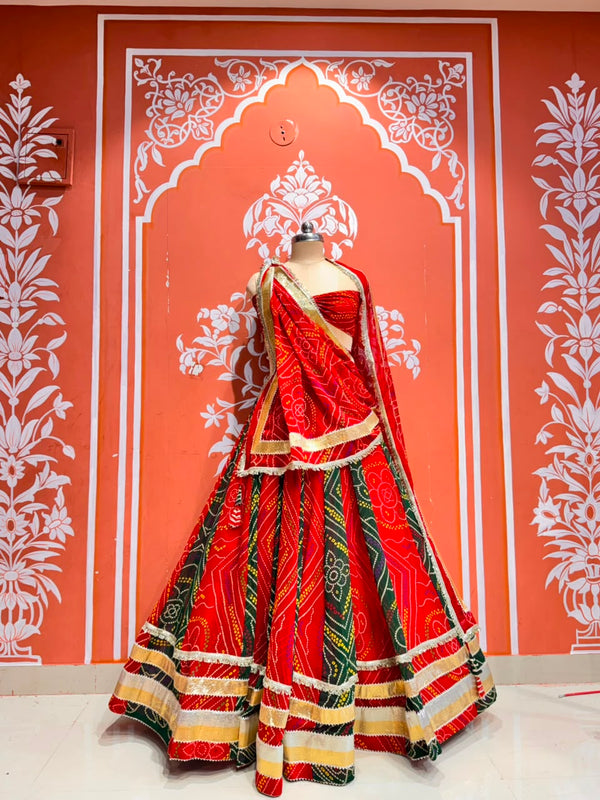 Rajputana Bandhej Lehenga
