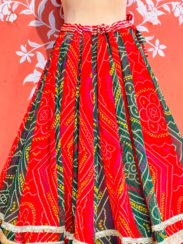 Rajputana Bandhej Lehenga