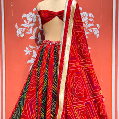 Rajputana Bandhej Lehenga