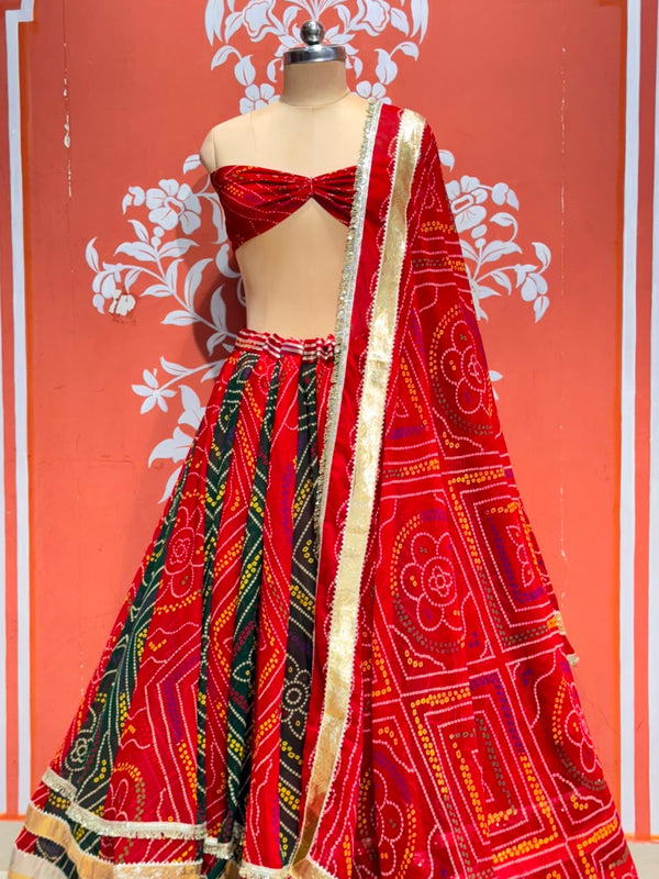 Rajputana Bandhej Lehenga
