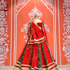 Rajputana Bandhej Lehenga