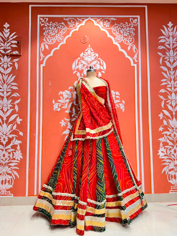 Rajputana Bandhej Lehenga