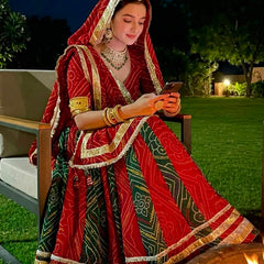 Rajputana Bandhej Lehenga