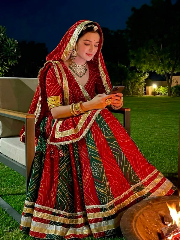 Rajputana Bandhej Lehenga