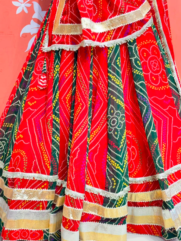 Rajputana Bandhej Lehenga