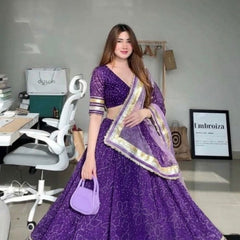 Garba Bandhej Lehenga