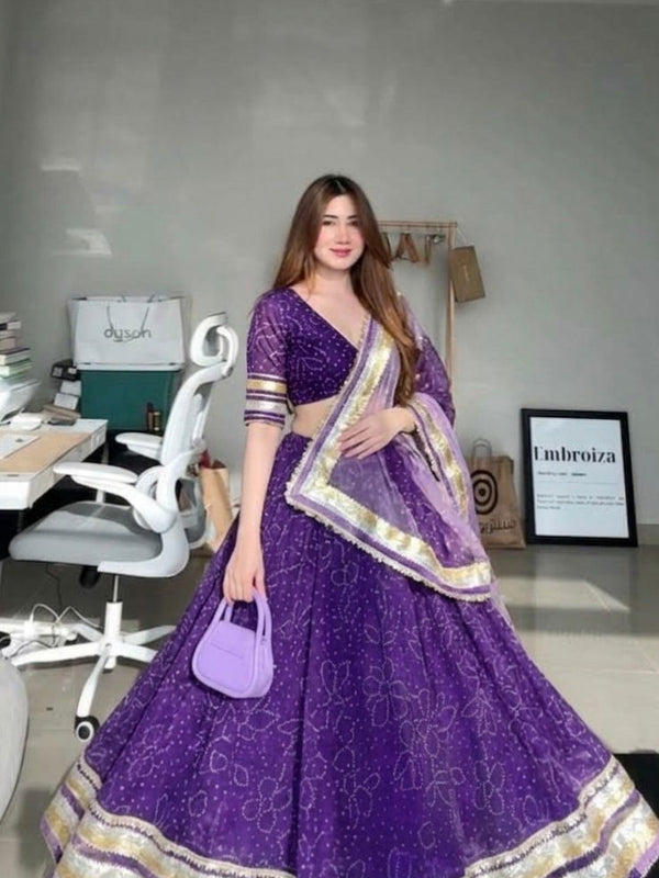 Garba Bandhej Lehenga
