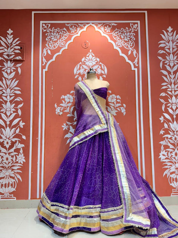 Garba Bandhej Lehenga