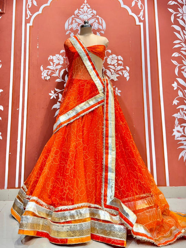 Garba Bandhej Lehenga