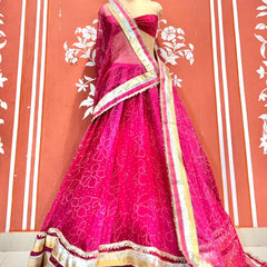 Garba Bandhej Lehenga