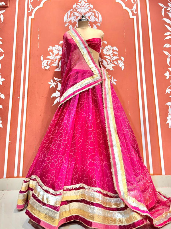 Garba Bandhej Lehenga