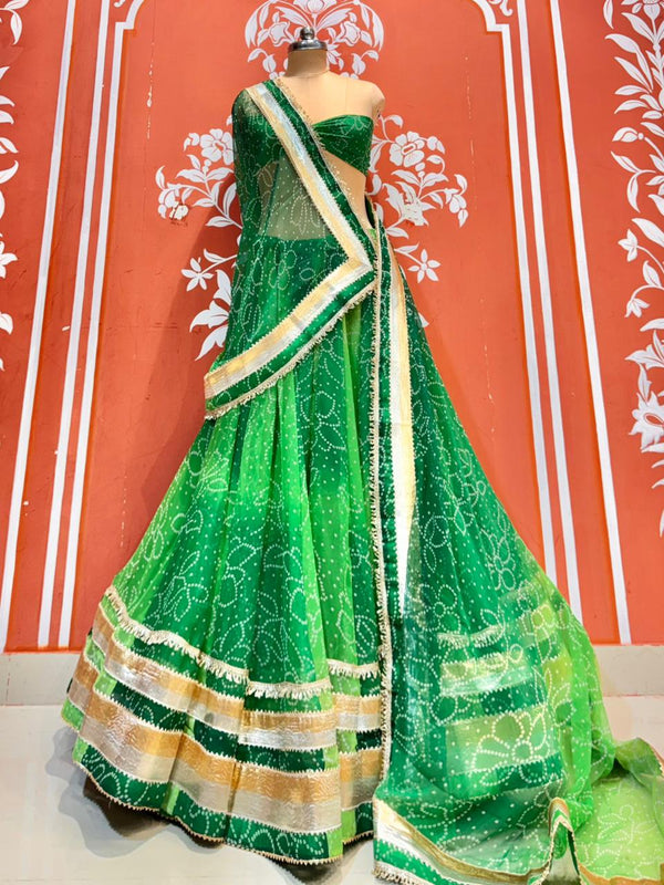 Garba Bandhej Lehenga