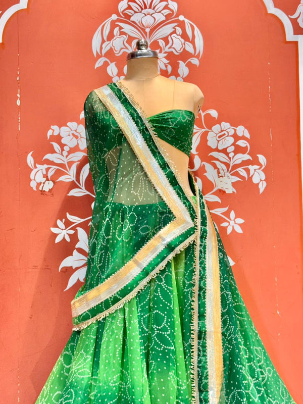 Garba Bandhej Lehenga