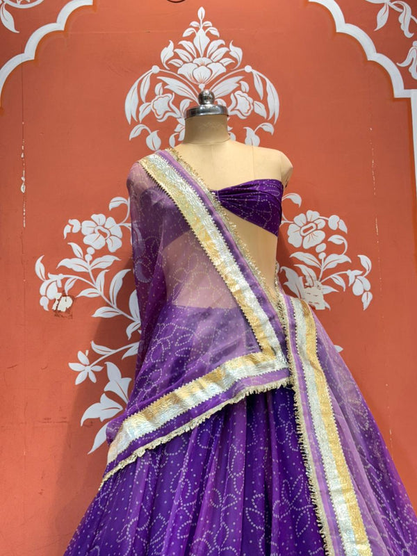 Garba Bandhej Lehenga