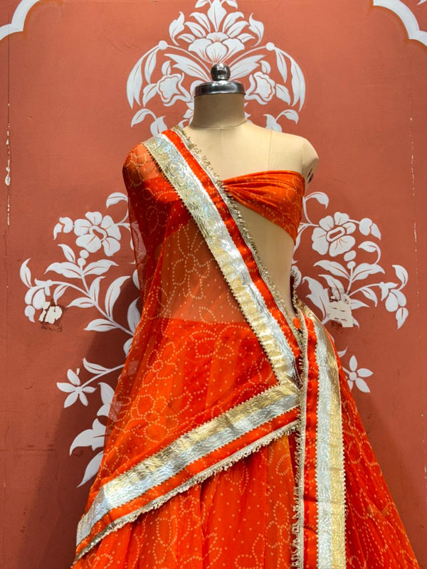 Garba Bandhej Lehenga