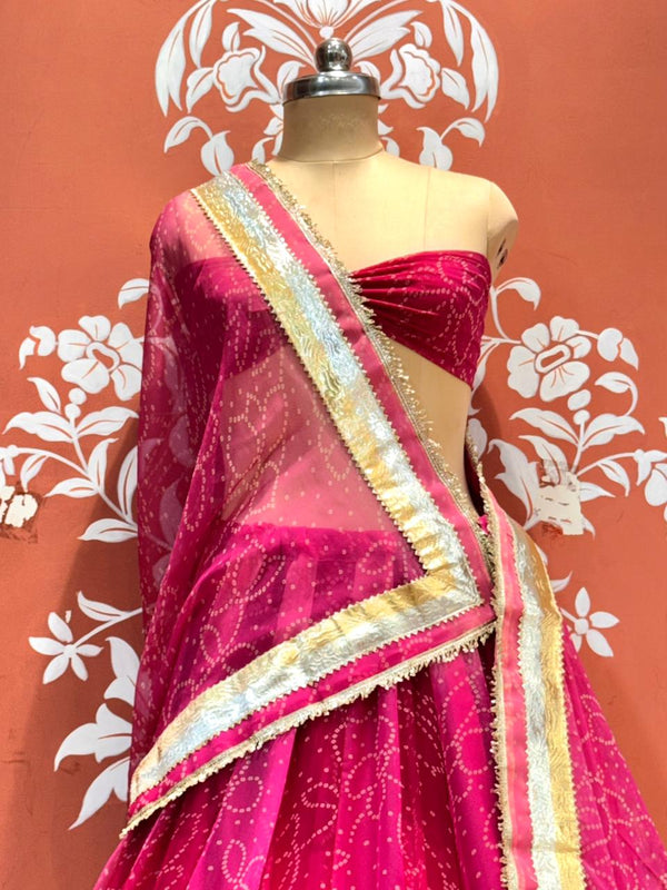 Garba Bandhej Lehenga