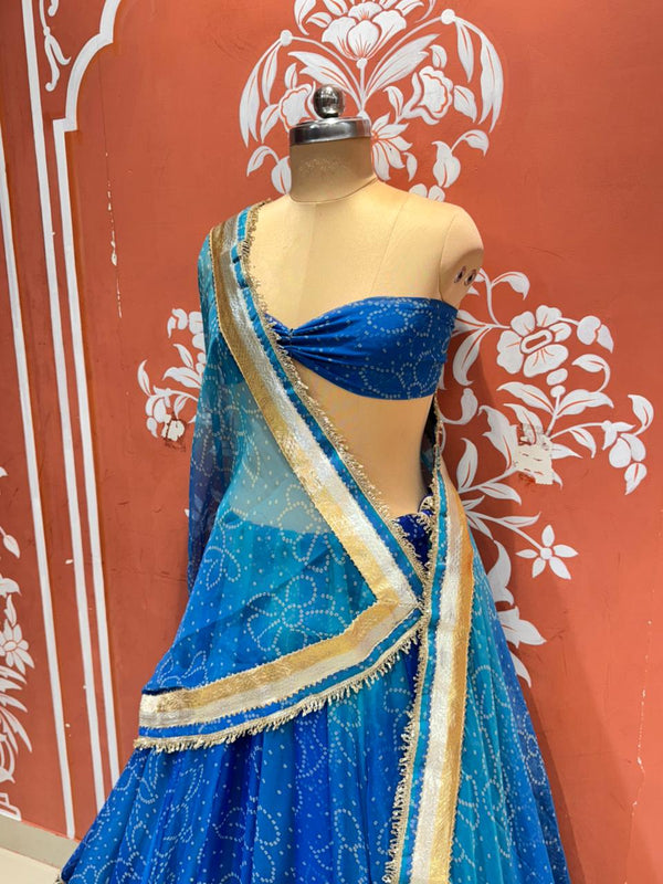 Garba Bandhej Lehenga