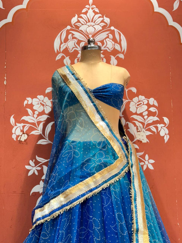 Garba Bandhej Lehenga