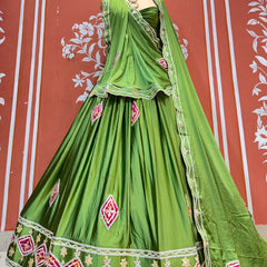 Gajji Soft Satin Silk Lehenga