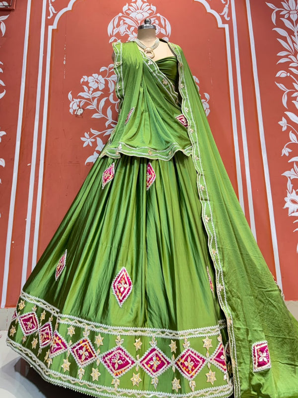 Gajji Soft Satin Silk Lehenga