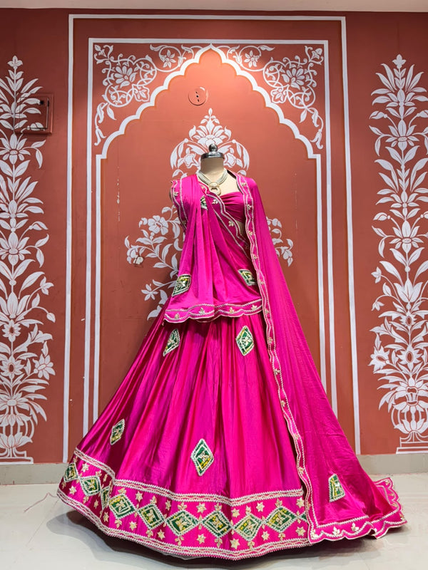 Gajji Soft Satin Silk Lehenga