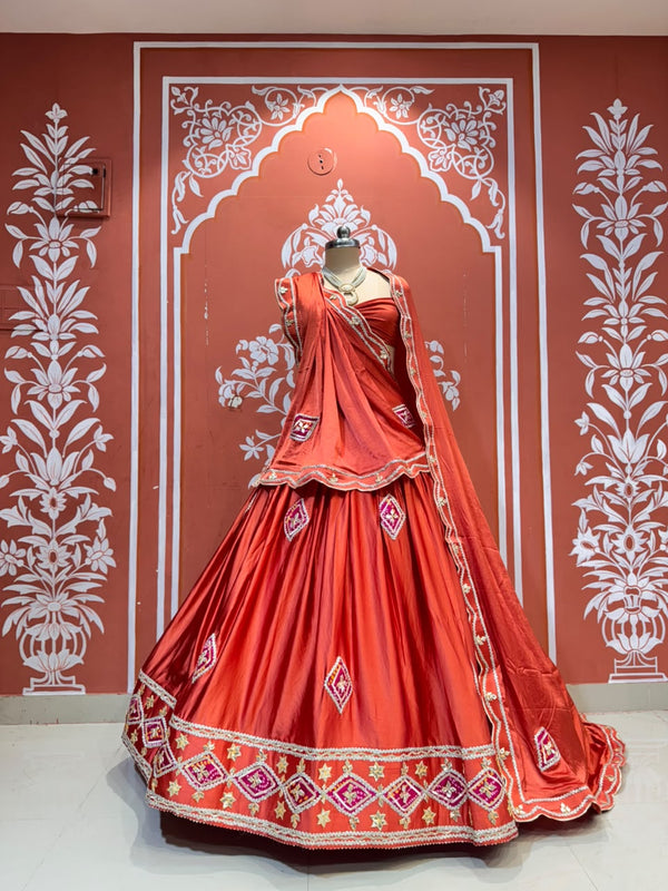 Gajji Soft Satin Silk Lehenga