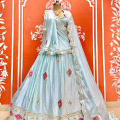 Gajji Soft Satin Silk Lehenga