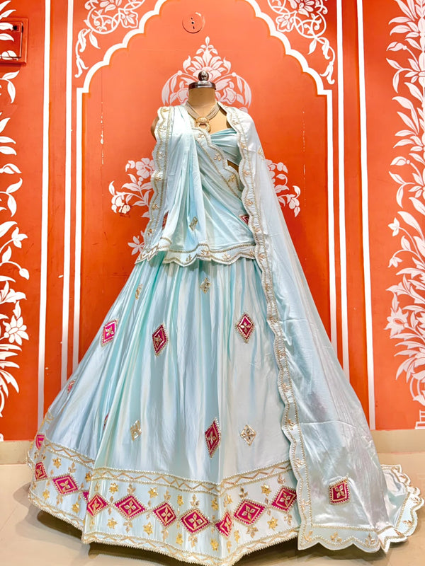 Gajji Soft Satin Silk Lehenga