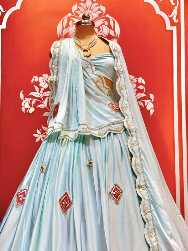 Gajji Soft Satin Silk Lehenga