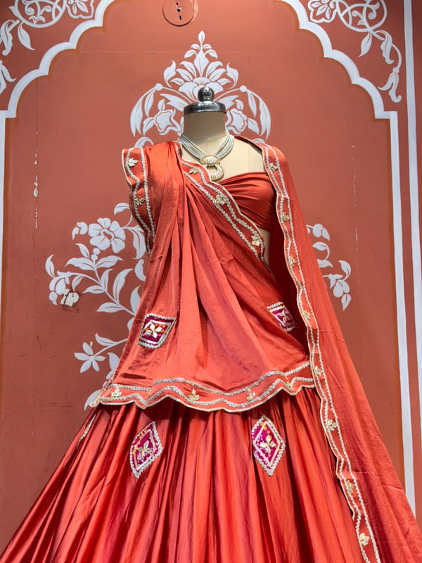 Gajji Soft Satin Silk Lehenga