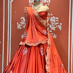 Gajji Soft Satin Silk Lehenga