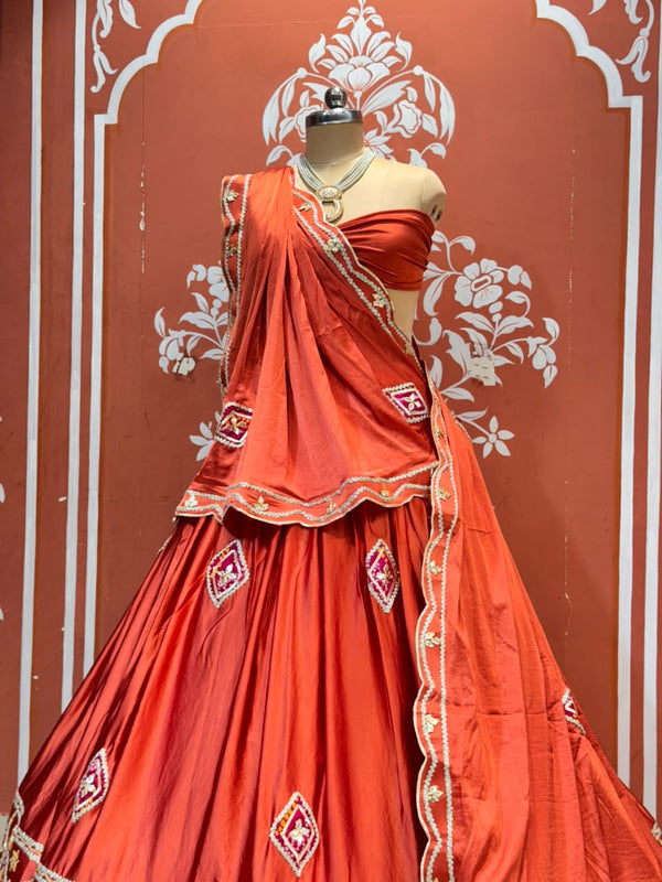 Gajji Soft Satin Silk Lehenga