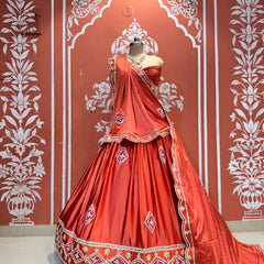 Gajji Soft Satin Silk Lehenga