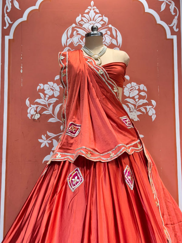 Gajji Soft Satin Silk Lehenga