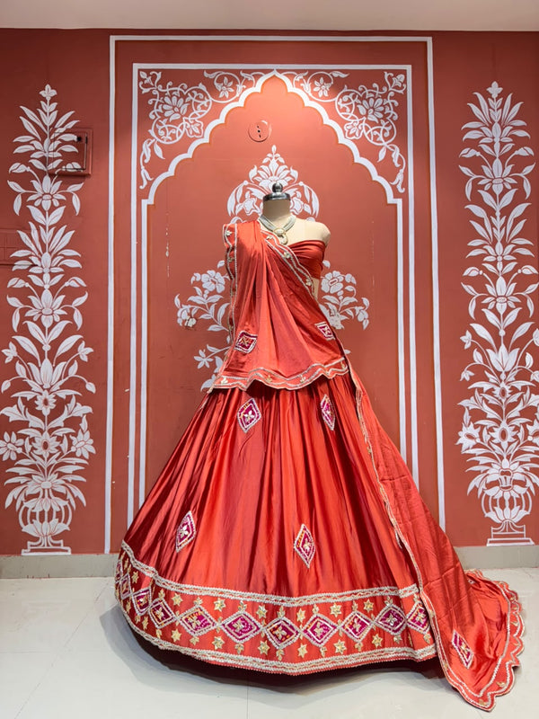 Gajji Soft Satin Silk Lehenga
