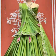 Gajji Soft Satin Silk Lehenga