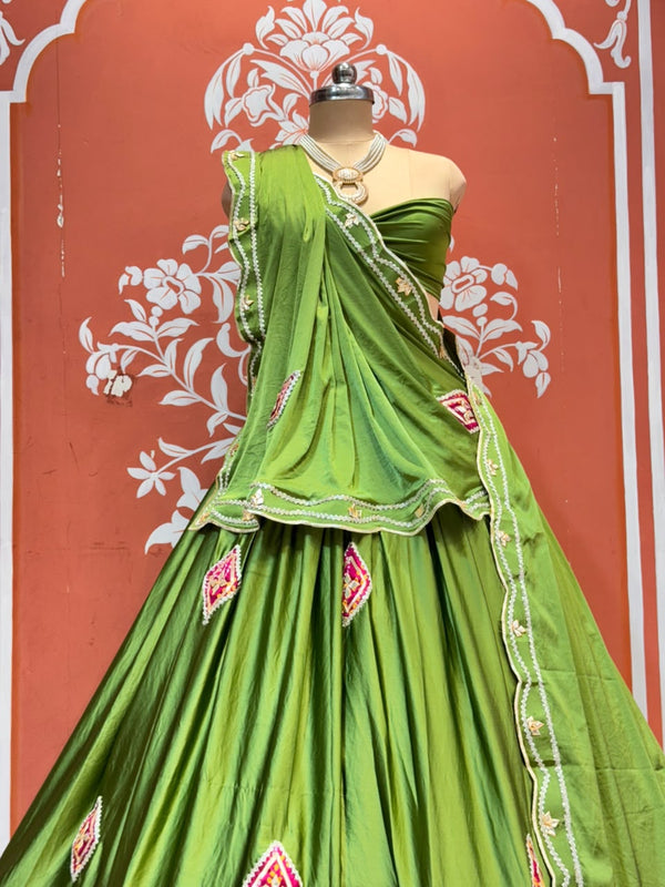 Gajji Soft Satin Silk Lehenga