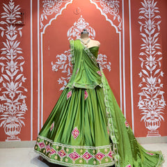 Gajji Soft Satin Silk Lehenga