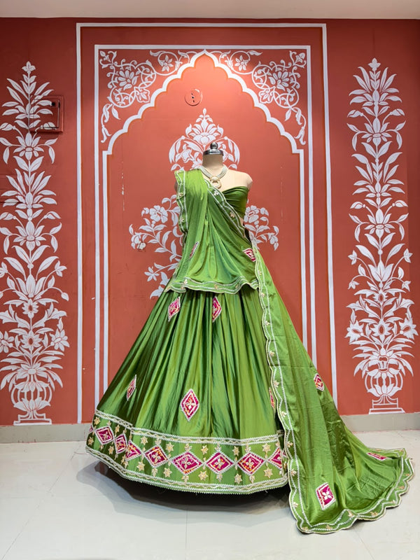 Gajji Soft Satin Silk Lehenga