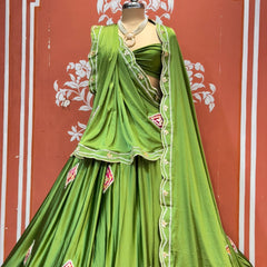Gajji Soft Satin Silk Lehenga