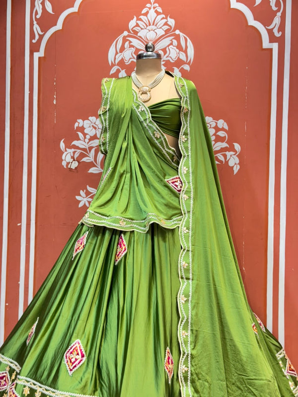 Gajji Soft Satin Silk Lehenga