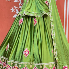 Gajji Soft Satin Silk Lehenga