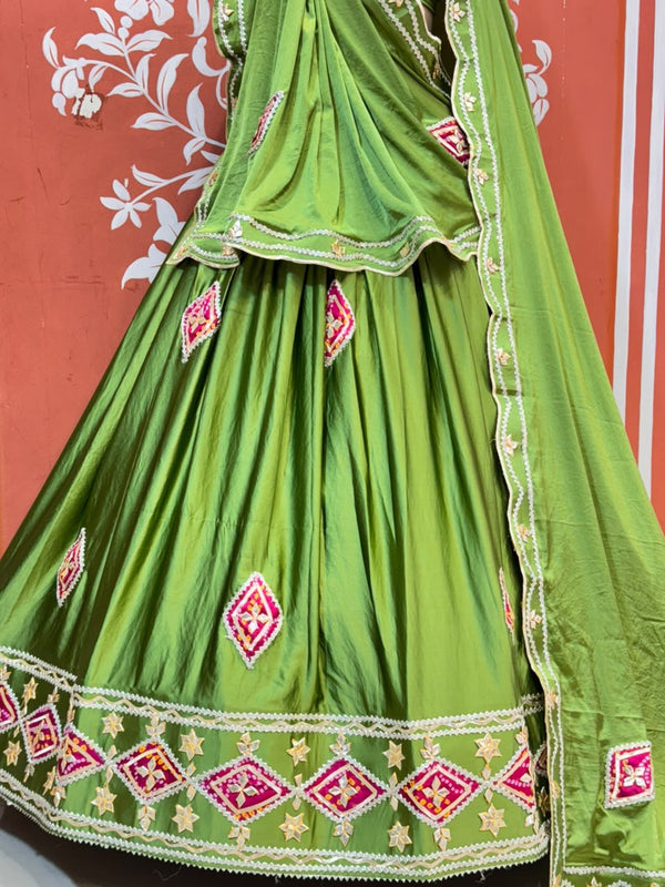 Gajji Soft Satin Silk Lehenga