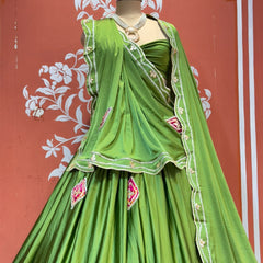 Gajji Soft Satin Silk Lehenga