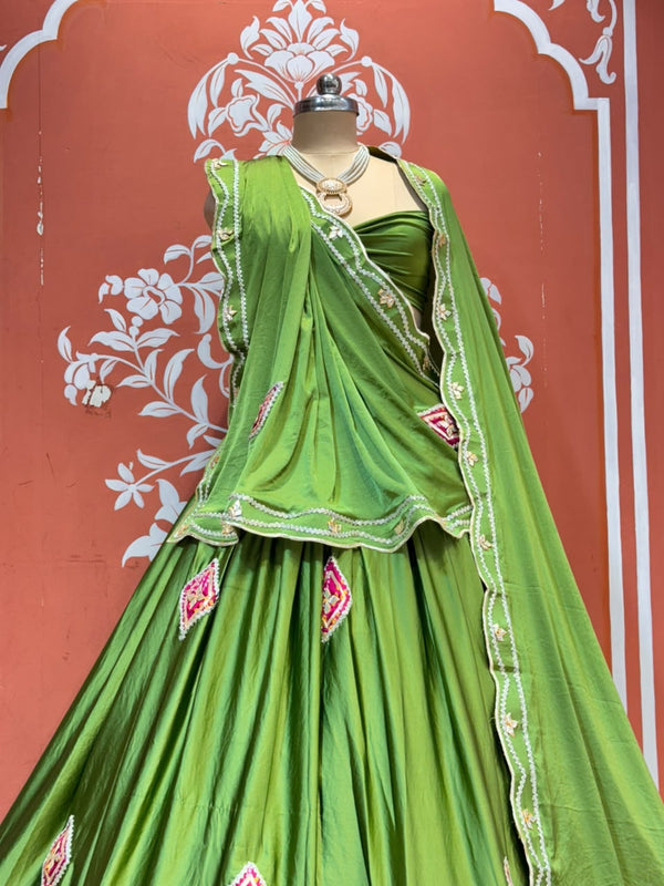 Gajji Soft Satin Silk Lehenga