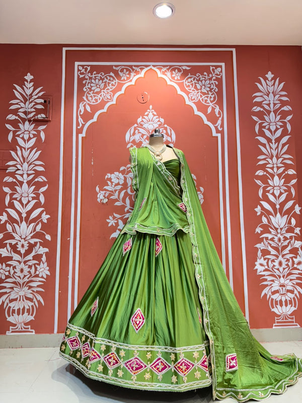 Gajji Soft Satin Silk Lehenga